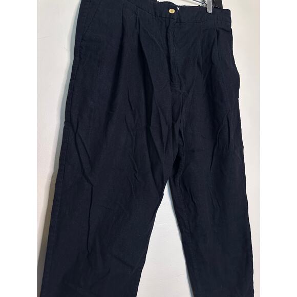 MK Michael Kors Black Linen Blend Cropped Capri Pants 12 - Picture 2 of 5
